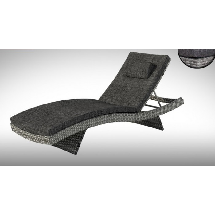 

Шезлонг из ротанга Prato grey Серый 2000х650мм