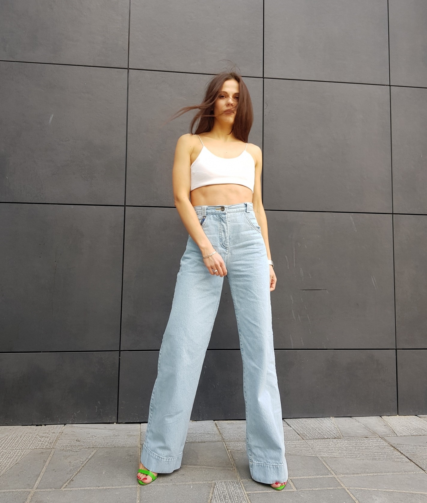 

Джинсы широкие Lilo Wide Leg XL Голубые