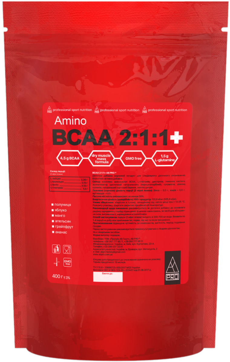 Акція на Аминокислота AB PRO Amino BCAA (бцаа) 2:1:1 400 г Манго (BCAA400ABMA77) від Rozetka UA
