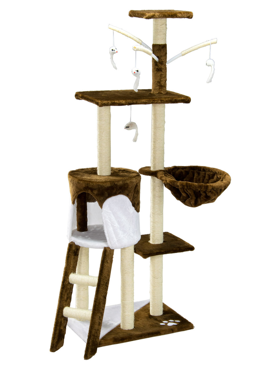 

Игровой комплекс с когтеточкой Happy Cats 130 x 55 x 36 см Коричневый с белым