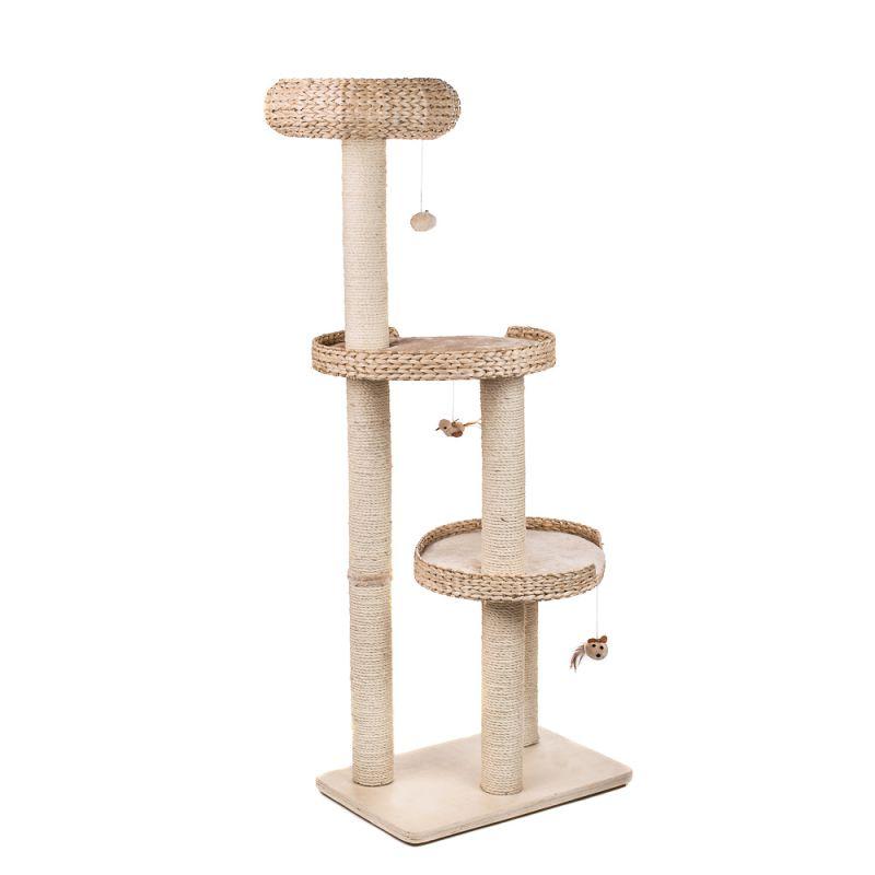

Игровой комплекс для котов Natural House S с плетеными лежанками из водного гиацинта