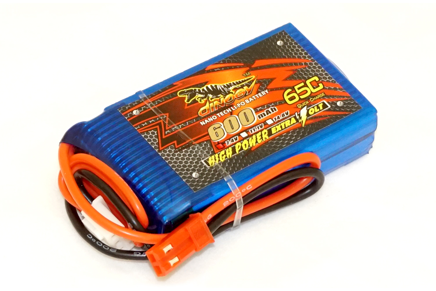

Аккумулятор Dinogy Li-Pol 600mAh 7.4V 2S 65C JST 53x30x13мм