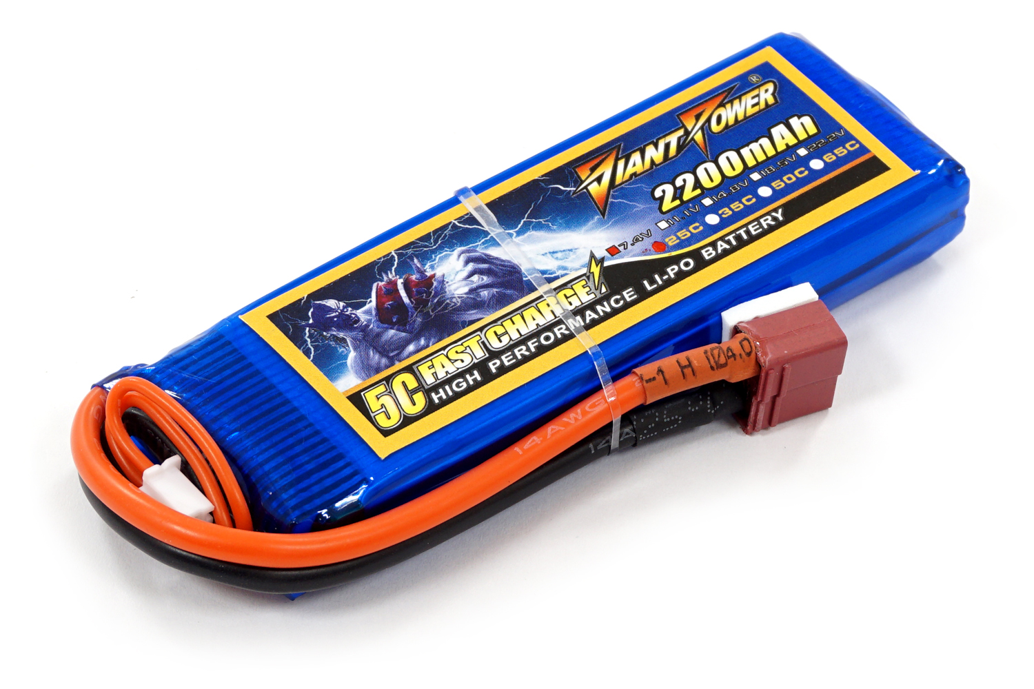 

Аккумулятор для страйкбола Giant Power (Dinogy) Li-Pol 7.4V 2S 2200mAh 25C 16х33х102мм T-Plug