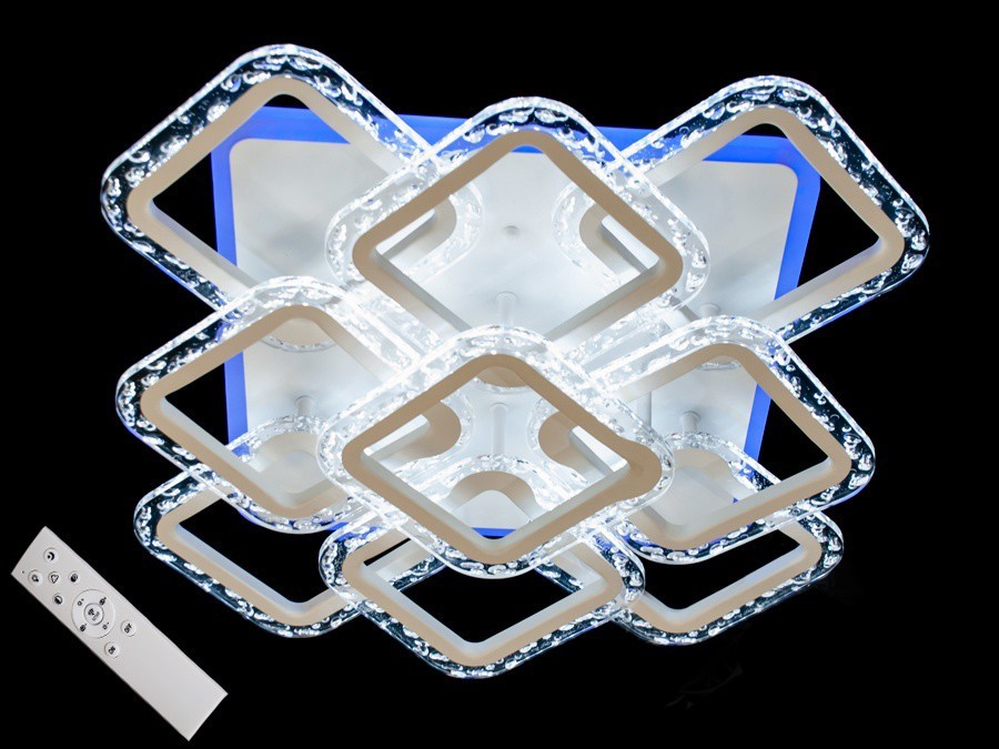 

Потолочная LED люстра AlexMosh 110W с диммером и подсветкой цвет белый (15122)