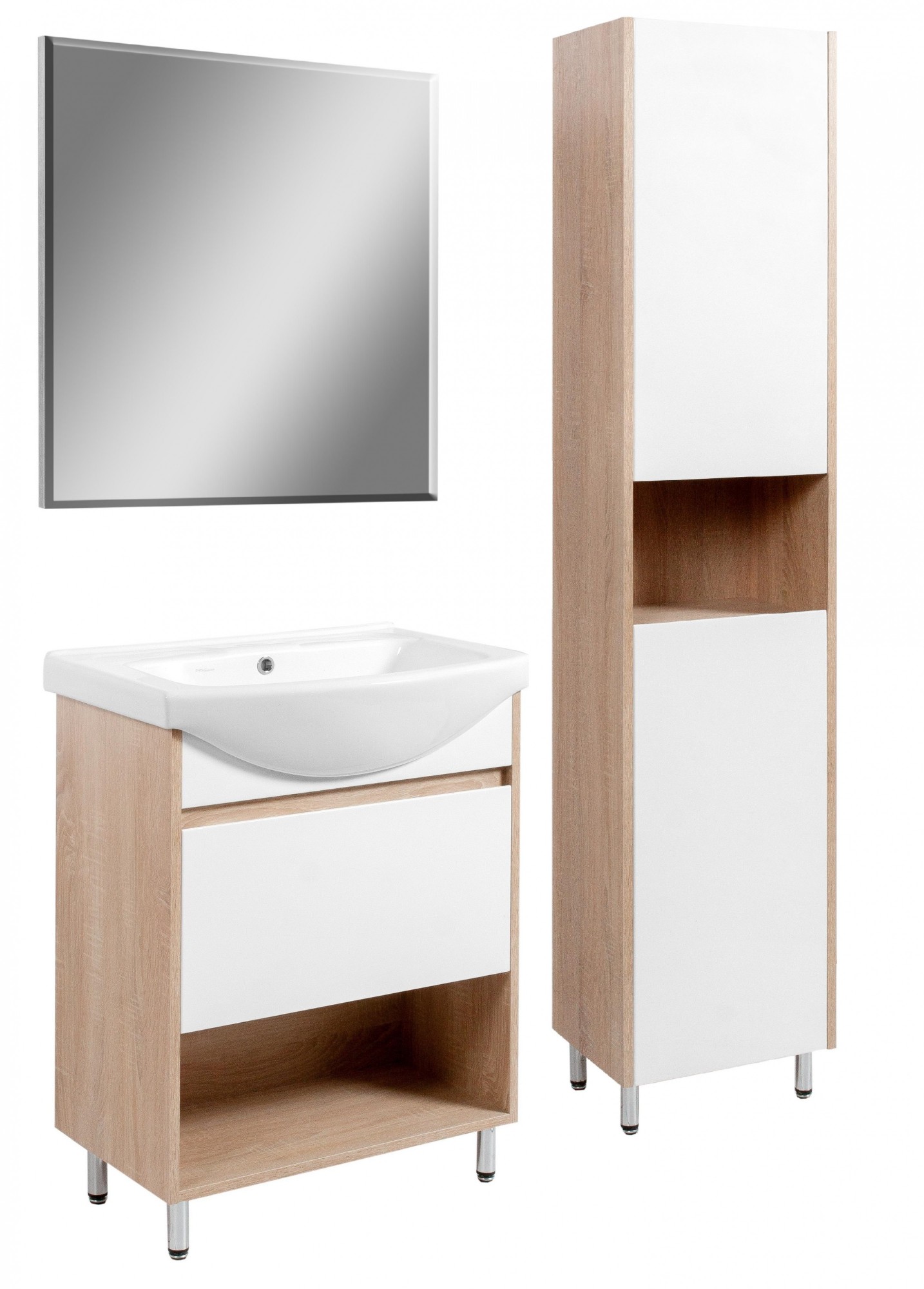 

Комплект меблів SANWEST GROUP Смарт Сонома 65 см ( Зеркало Смарт Z-1 65 + Тумба Смарт Т-3 с умывальником Изео 65 + пенал на ножках Смарт 40 )