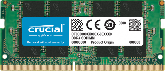 

Модуль пам'яті для ноутбука SoDIMM DDR4 16GB 2666 MHz MICRON (CT16G4SFRA266)