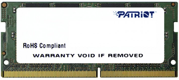 

Модуль пам'яті для ноутбука SoDIMM DDR4 4GB 2400 MHz Patriot (PSD44G240041S)