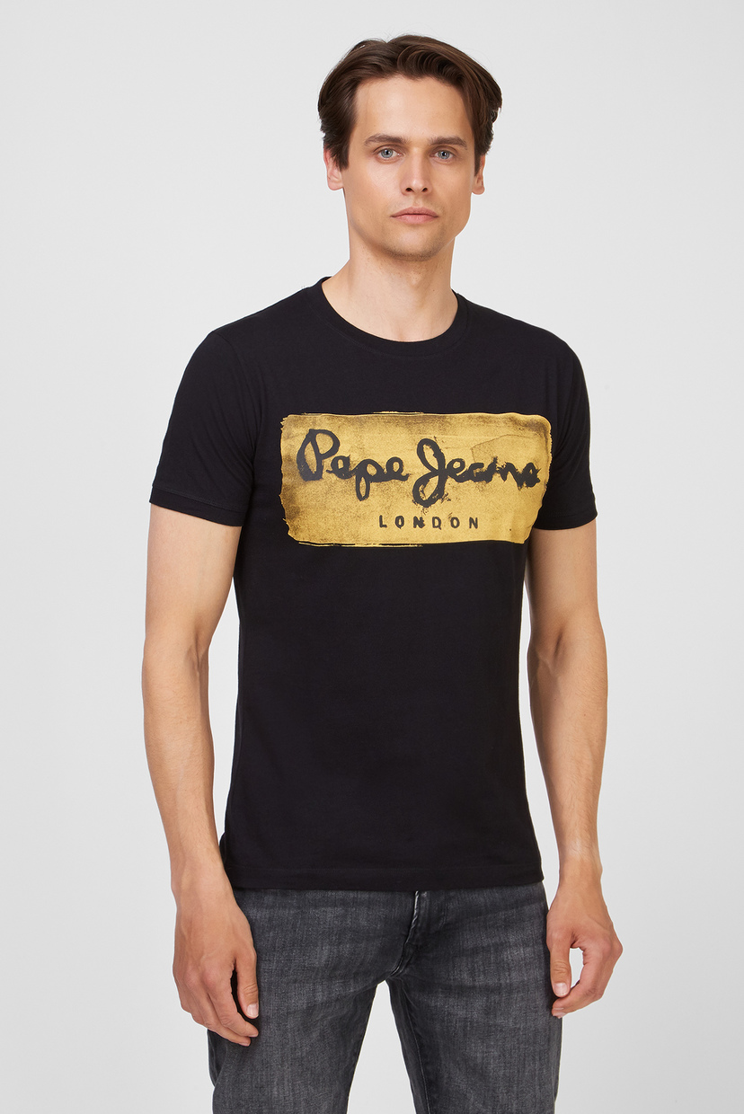 

Мужская черная футболка CHARING Pepe Jeans S PM503215