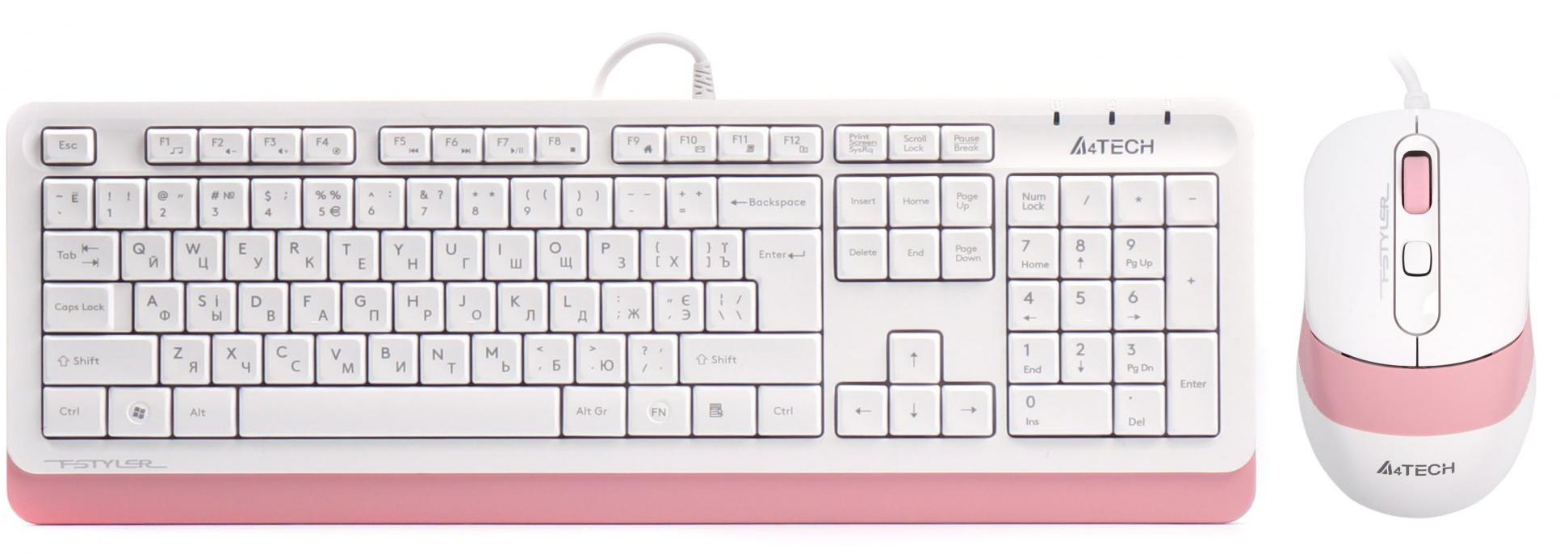 

Комплект A4Tech F1010 Pink / White