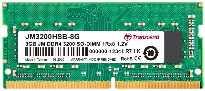 

Модуль пам'яті для ноутбука SoDIMM DDR4 8GB 3200 MHz Transcend (JM3200HSB-8G)