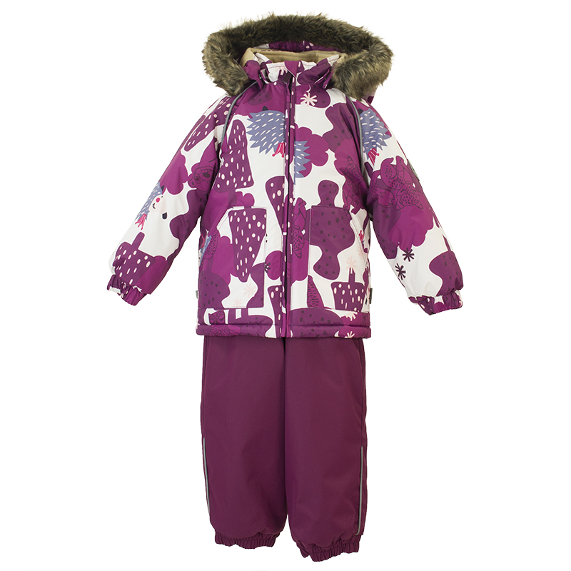 

Комплект зимний для девочек Хуппа Huppa Avery белый с принтом/бордовый, 86 (41780030-83320-086)