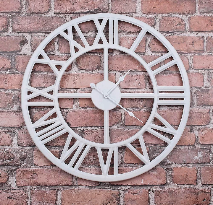 

Часы настенные металлические в стиле лофт Roman White 40 cm
