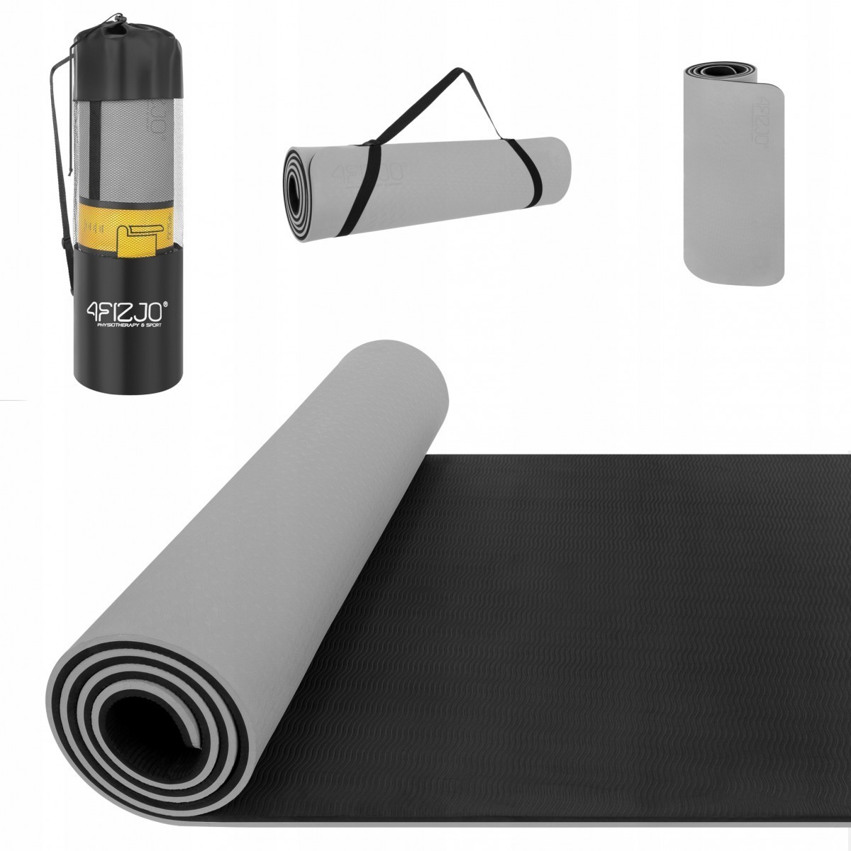 

Коврик (мат) для йоги и фитнеса TPE 10 мм Grey/Black