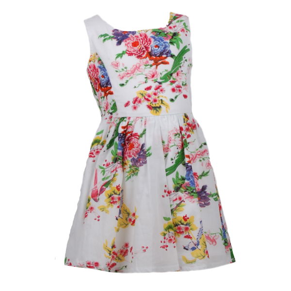 

Платье с вырезом на спине 2 года (87 см) Z 50159-flowers белый цвет
