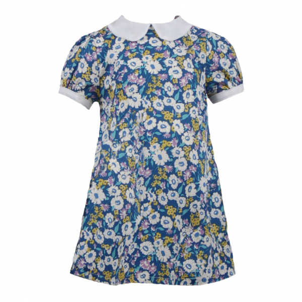 

Платье с белым воротником 1 год (76 см) O 50187-flowers голубой цвет