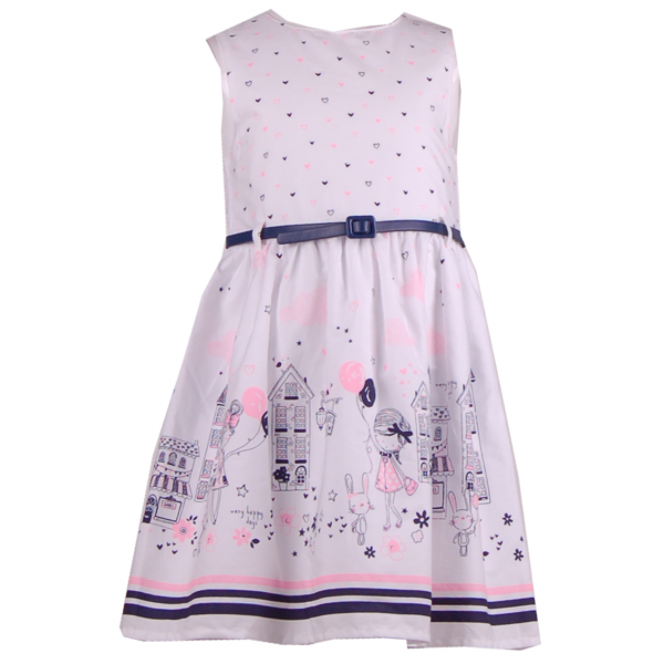 

Платье для девочки с модным рисунком 3 года (98 см) O 50326-white белый цвет