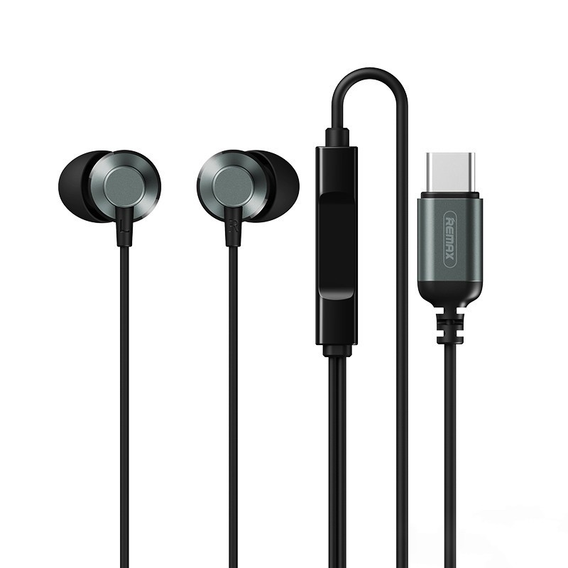 

Наушники Remax Metal Wired Earphone Type-C для Xiaomi|Huawei|Samsung grey