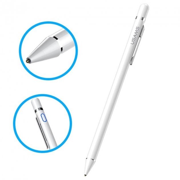 

Стилус Usams Touch Screen Stylus Pen With clip для iPad/iPhone/Samsung/Xiaomi/Lenovo/Huawei