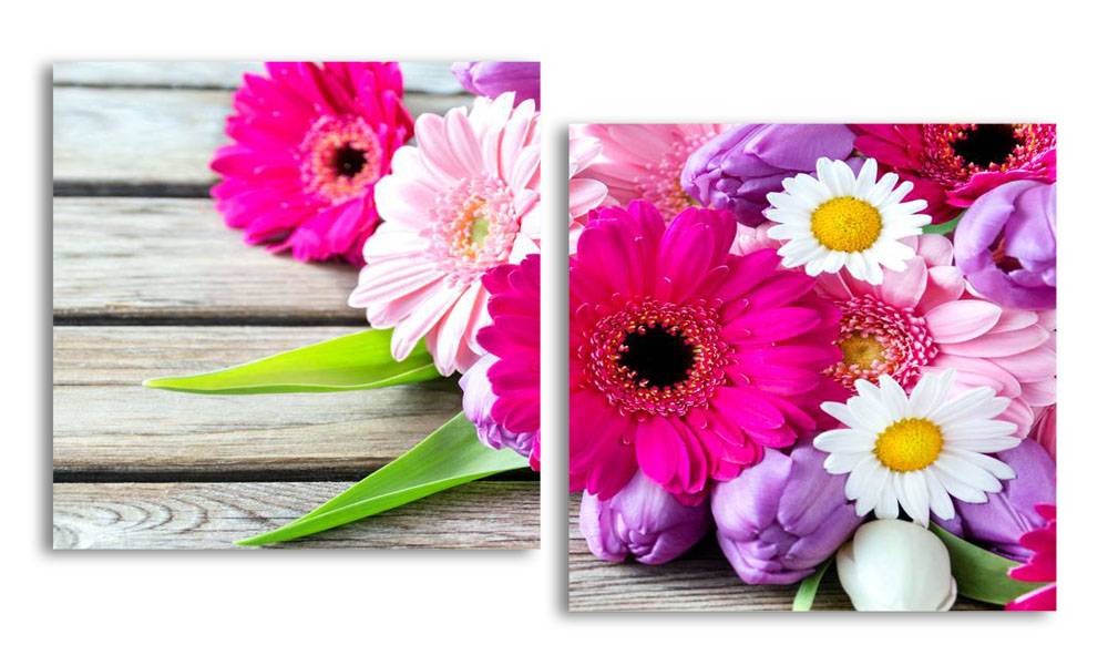 

Модульная картина LaPrint Букет из гербер 200х109 см