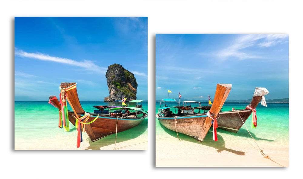 

Модульная картина LaPrint Лодки 200х109 см