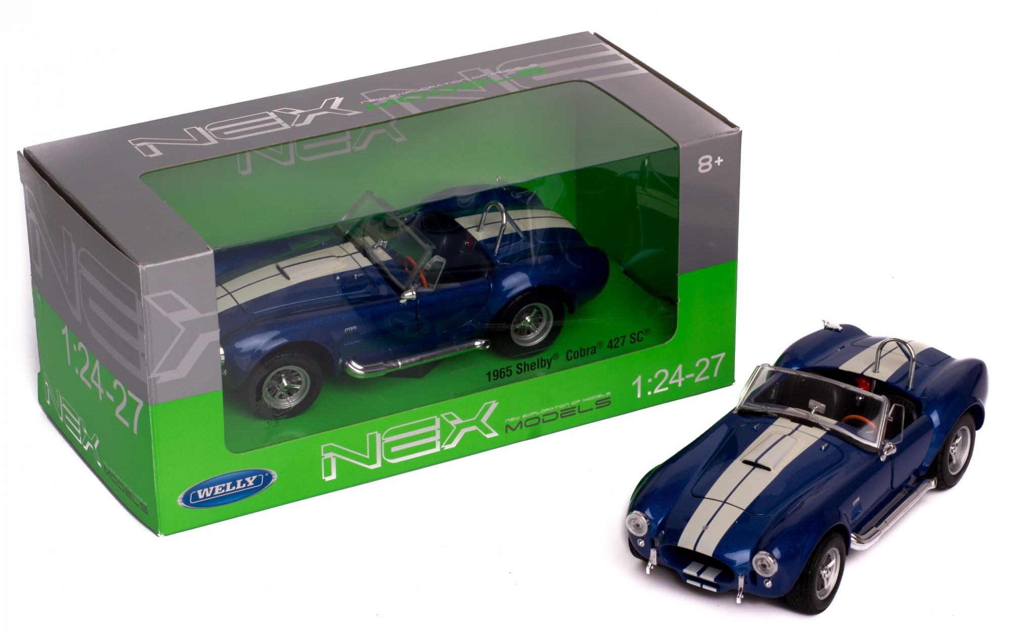

Модель машины 1:24 SHELBY COBRA 427 SC 1965 2 цвета Welly 24002W синий