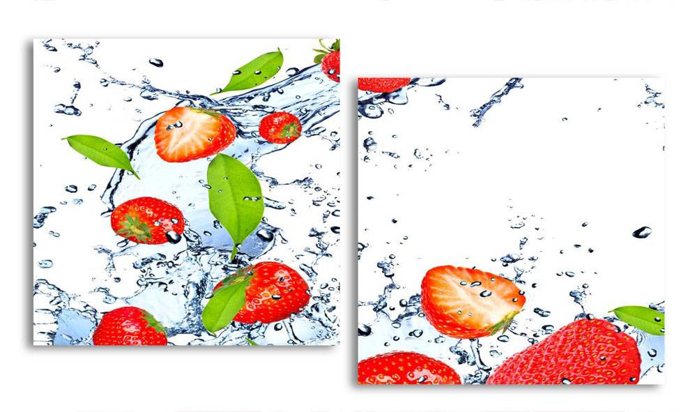 

Модульная картина LaPrint Клубника и брызги 200х109 см