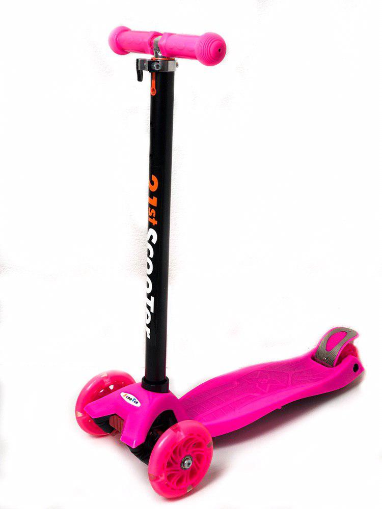 

Самокат детский Scooter Maxi Original светящиеся колеса Розовый (M4)