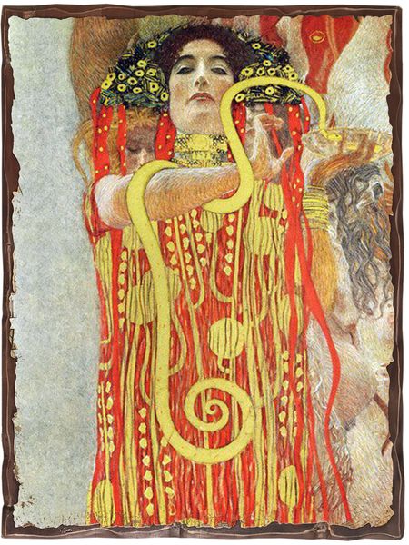 

Картина под старину на дереве Густав Климт "Медицина", 30*40 см