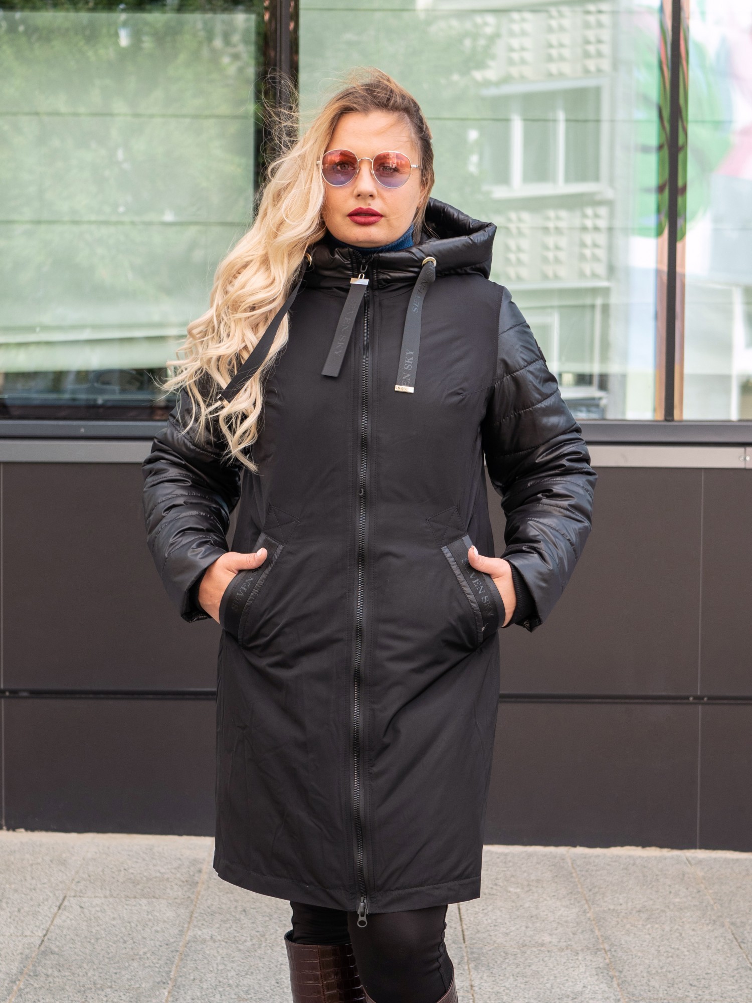 

Осенняя женская куртка большого размера UF-fashion Kira-sk  черный, Осенняя женская куртка большого размера UF-fashion Kira-sk 54 черный