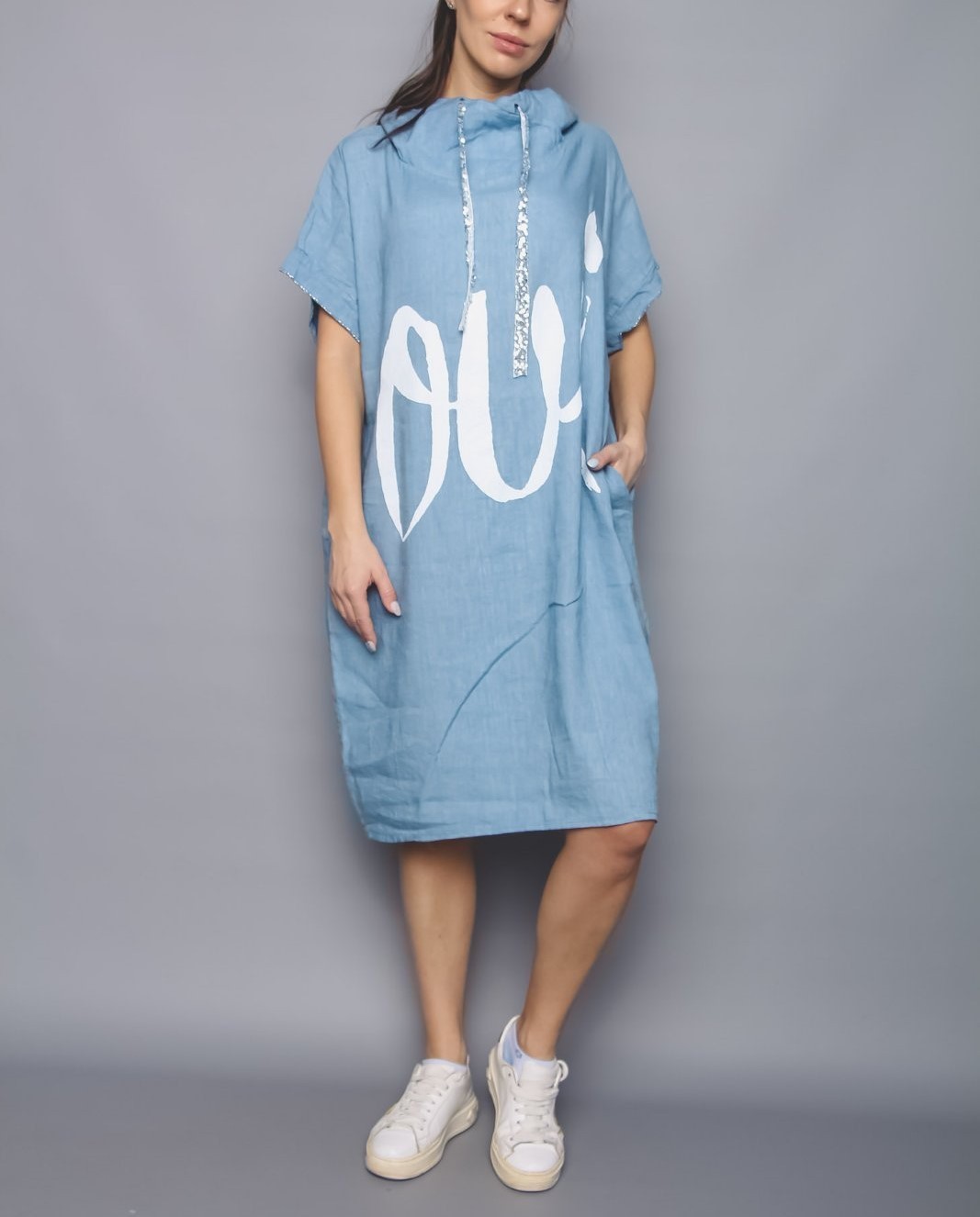 

Молодежное платье Amande 01081-C голубое One size