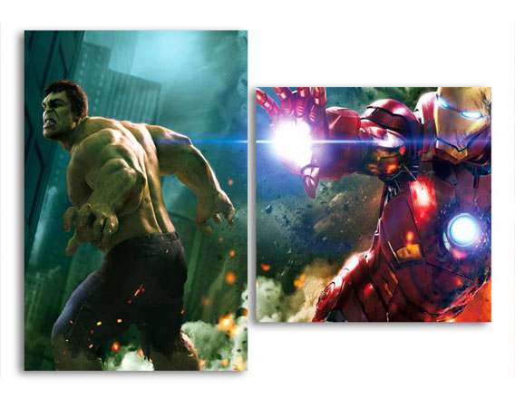 

Модульная картина LaPrint Железный человек и халк 200х145 см