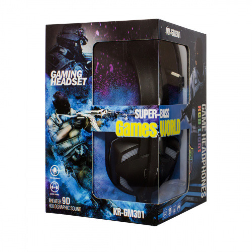 

Наушники игровые с микрофоном для ПК KARLER KR-GM301 RGB. Проводная гарнитура с микрофном и подсветкой Karler
