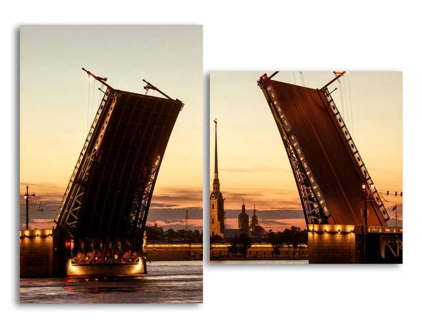 

Модульная картина LaPrint Разводной мост 200х145 см
