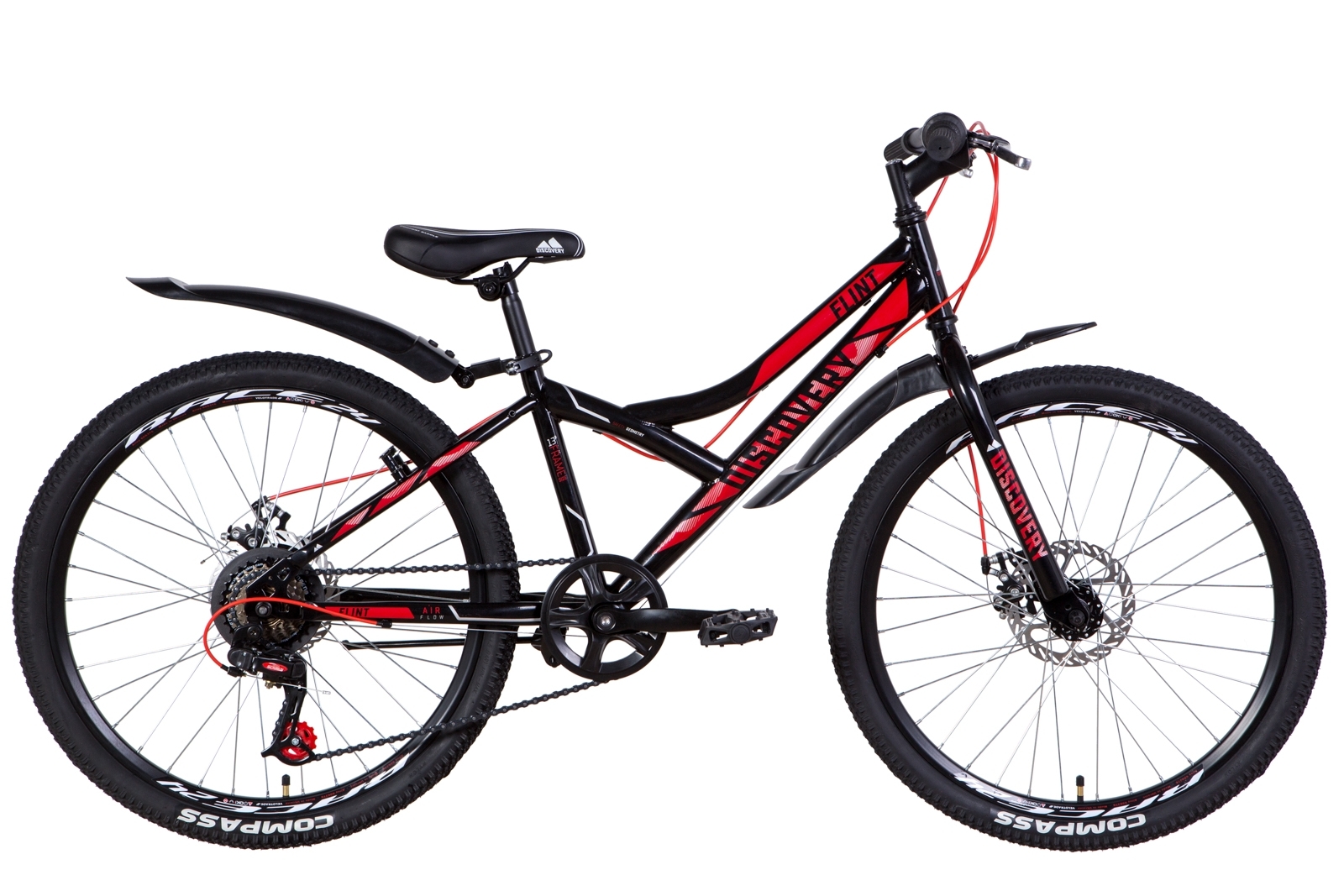 

Велосипед 24" Discovery FLINT DD черно-красный с серым 2021