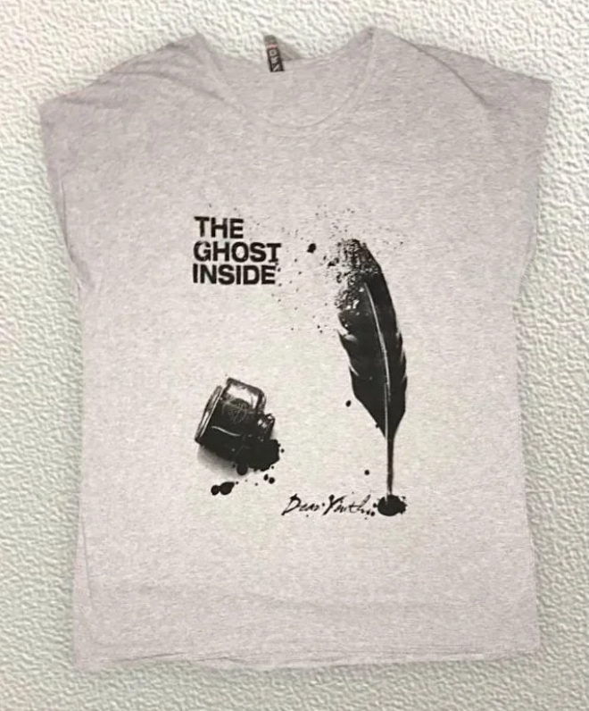 

Жіноча Футболка HAZARD Перо The Ghost inside сіра Батал 211331 (4XL (56))