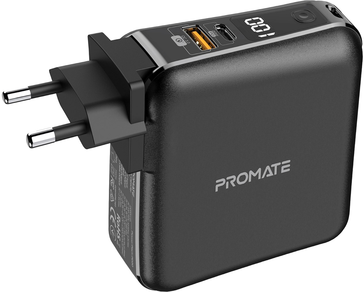 

УМБ Promate PowerPack-PD20 15000 mAh, USB-А QC 3.0, USB-C PD 20W Black (powerpack-pd20.black)