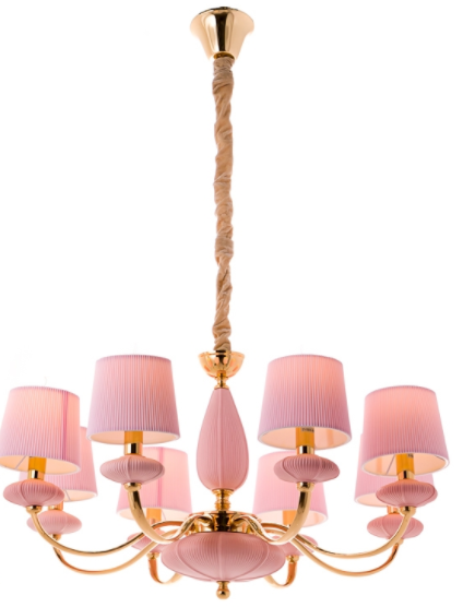 

Люстра подвесная светло-розовая на 6 ламп (BL002/6pink) (SL00459)