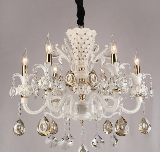 

Люстра классическая хрустальная с камнями (6 свечей) (KC002/6 /white) (SL00477)