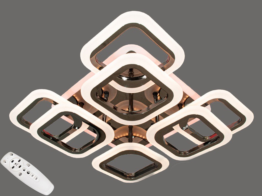 

Потолочная современная LED-люстра AlexMosh с диммером и подсветкой 110w цвет черный хром (8)