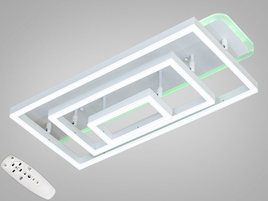 

Потолочная современная LED-люстра AlexMosh с диммером и RGB подсветкой 125w цвет белый (898)
