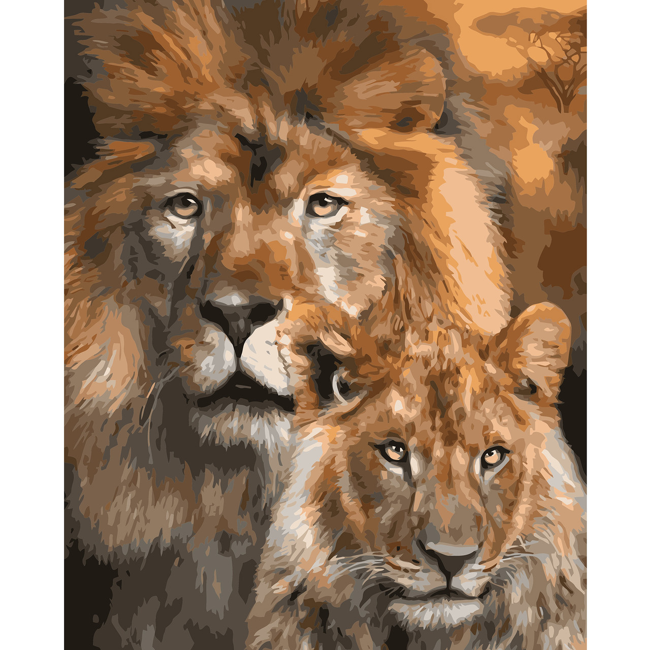 

Картина по номерам ST Львы. Отец и сын, 40х50 см