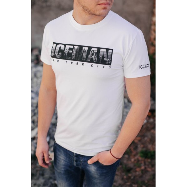 

Дизайнерская белая футболка Ice Man 6072 L цвет белый