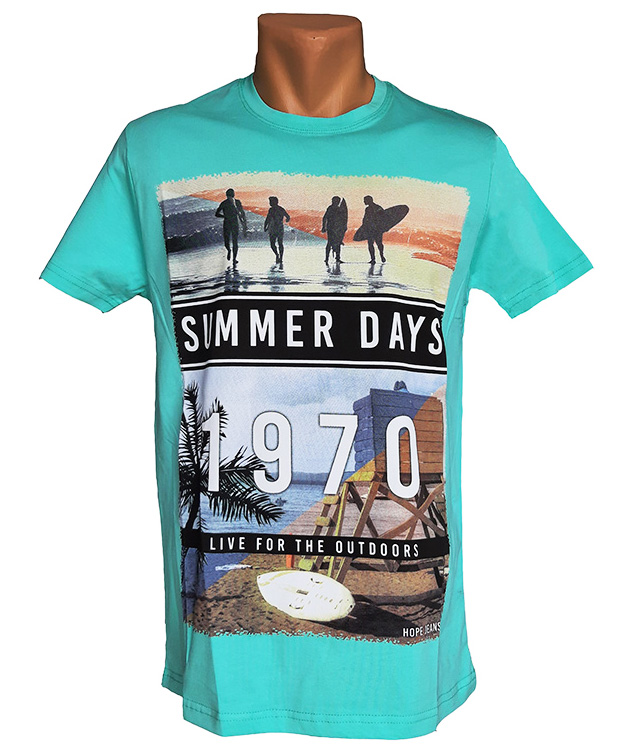 

Мужская футболка Hope 7056 XXL цвет бирюзовый