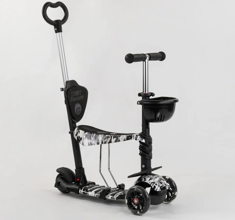 

Самокат трехколесный Best Scooter 24501 Колеса полиуретан Светятся Родительская ручка Абстракция
