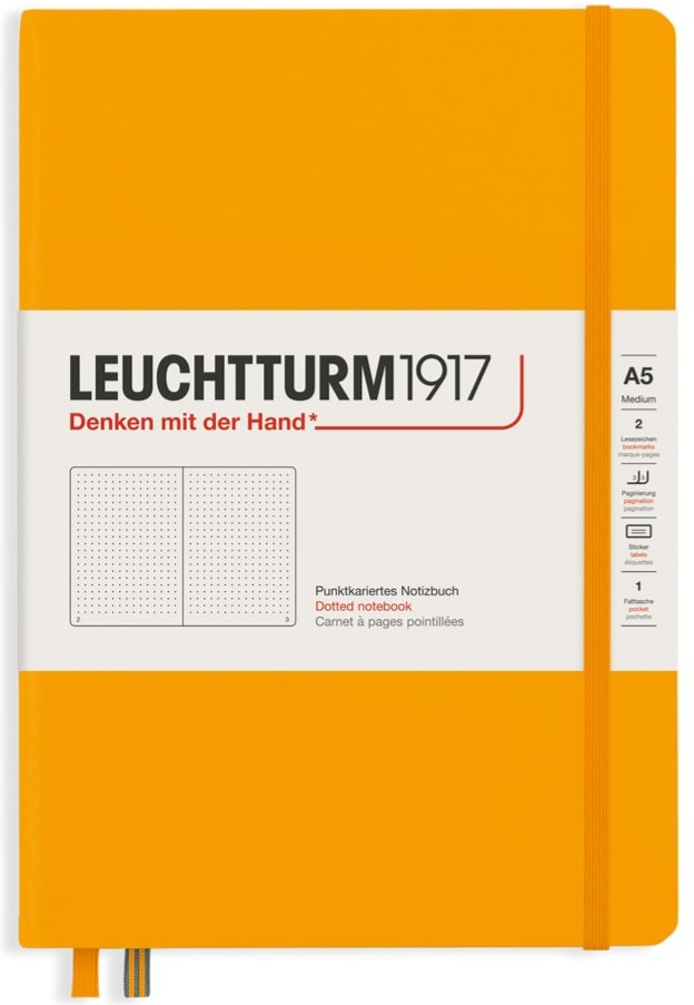 

Блокнот Leuhtturm1917 Rising Colours середній 14,5 х 21 см в крапку Rising Sun