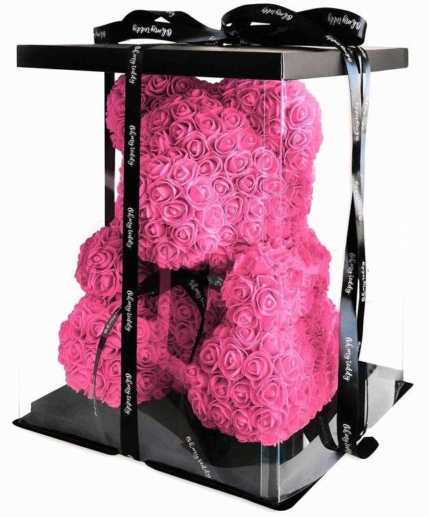 

Мишка из 3D роз Zupo Crafts 25 см Розовый с подарочная упаковка