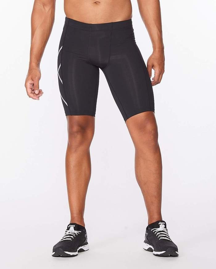 

Мужские компрессионные шорты 2XU, Core Compression Shorts, M, черный/серебристый логотип