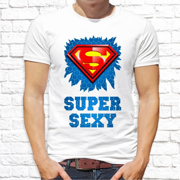 

Мужская футболка Push IT с принтом Super Sexy , Белый, Мужская футболка Push IT с принтом Super Sexy S, Белый