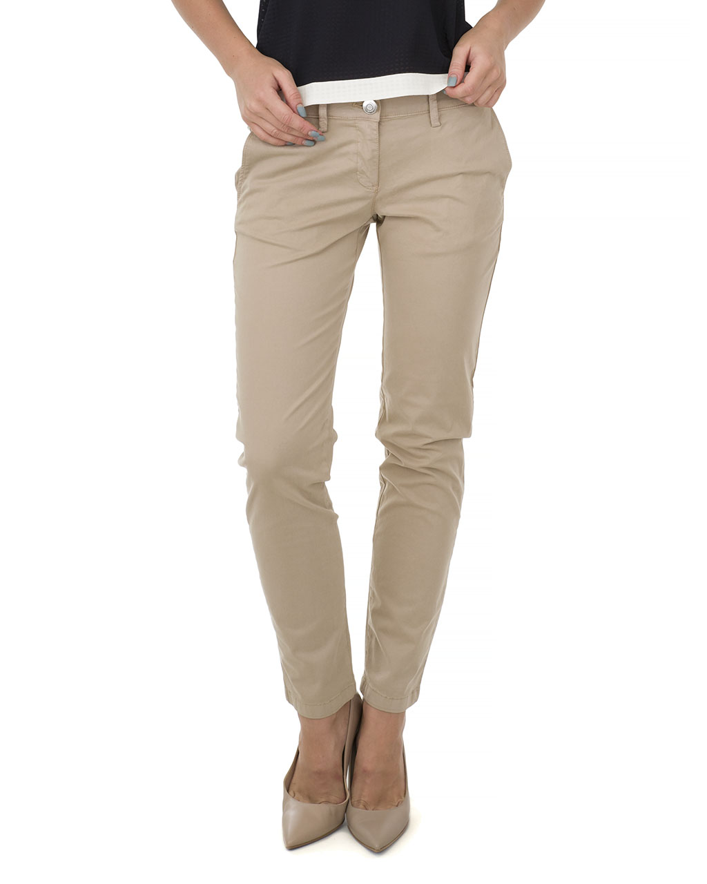 

Брюки жіночі TRUSSARDI JEANS (56P00001-1T002377-H001-W080/92) Бежевий 28