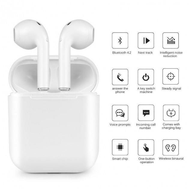 

Беспроводные bluetooth наушники c боксом iFans i9s TWS Белые (IM 46479)
